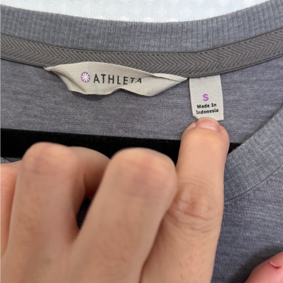 Athleta Topanga Gray Ruched Side T Shirt Dress Athleisure Casual Size S - Picture 7 of 8